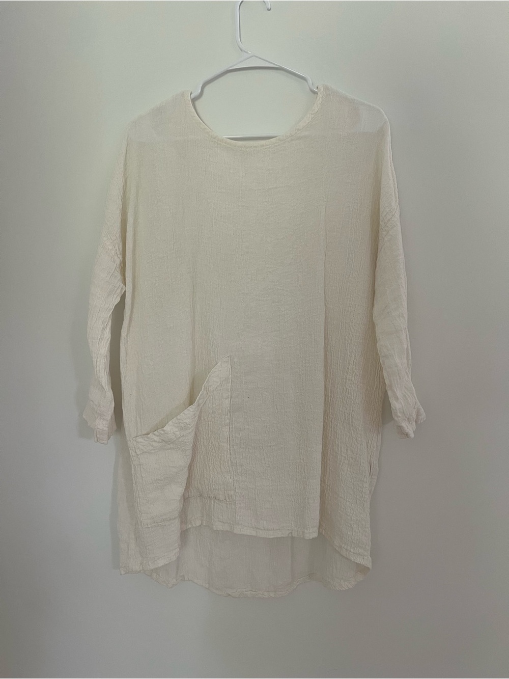 Elizabeth Suzann Cream Textured Gauze Tunic